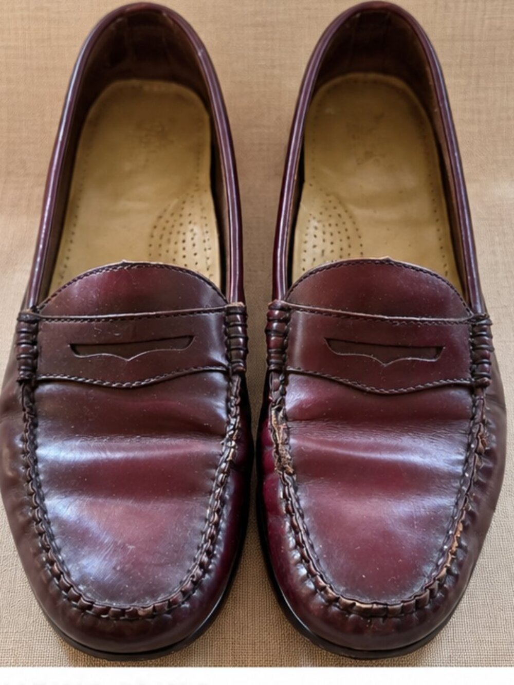 G.H. Bass Weejuns Burgundy Leather Penny Loafers Women's Size 11 Classic Preppy